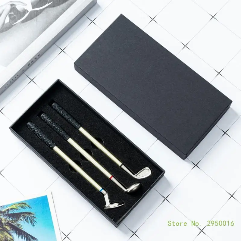 Ballpoint Pen Set Mini Golf Clubs Pens 0.7mm Refill Metal Ballpoint Pen Perfect Gift For Golf Fans And Office Use