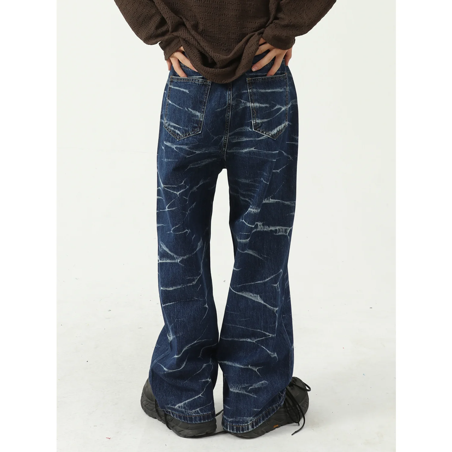 Heye Menswear | Korean Tie Dyed Loose Straight Jeans Four Seasons New Men's and Women's Fashion Casual Jeans