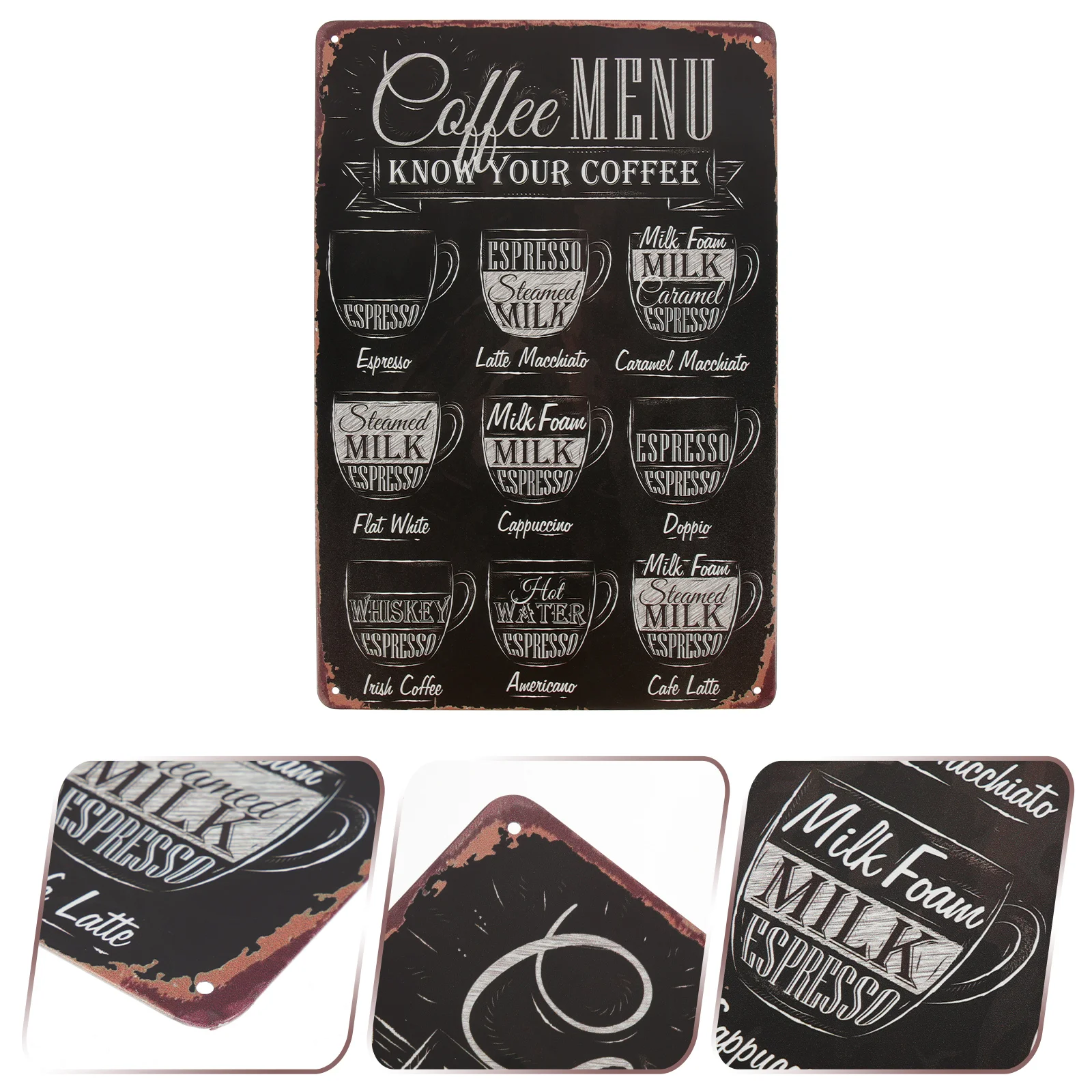 

Coffee Sign Poster Bar Tin Menu Wall Metal Decor Signs Vintage Retro Cafe Accessories Board Plaque Picture Pub Your Know