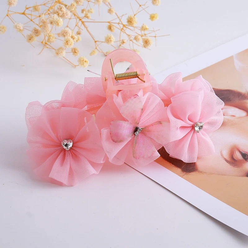 Новая сказочная супер пудра три цветы Бабочка коготь зажим любовь вода бриллиант