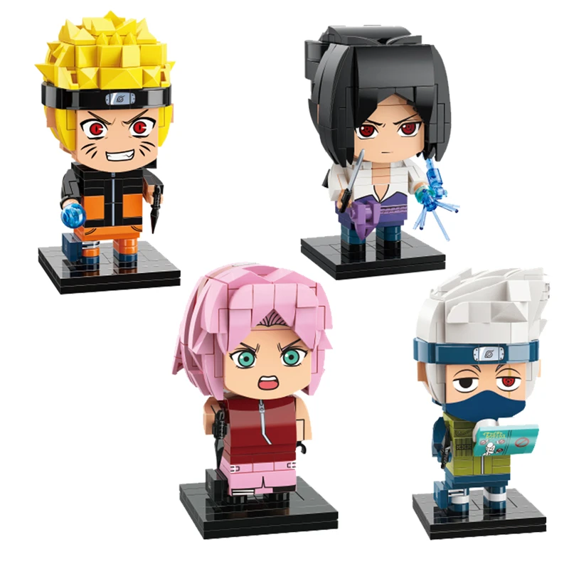 

Naruto's Building Blocks Uchiha Sasuke Haruno Sakura Kakashi Assembled Model bricks Toy Gifts Cartoon Figures Assembled gifts