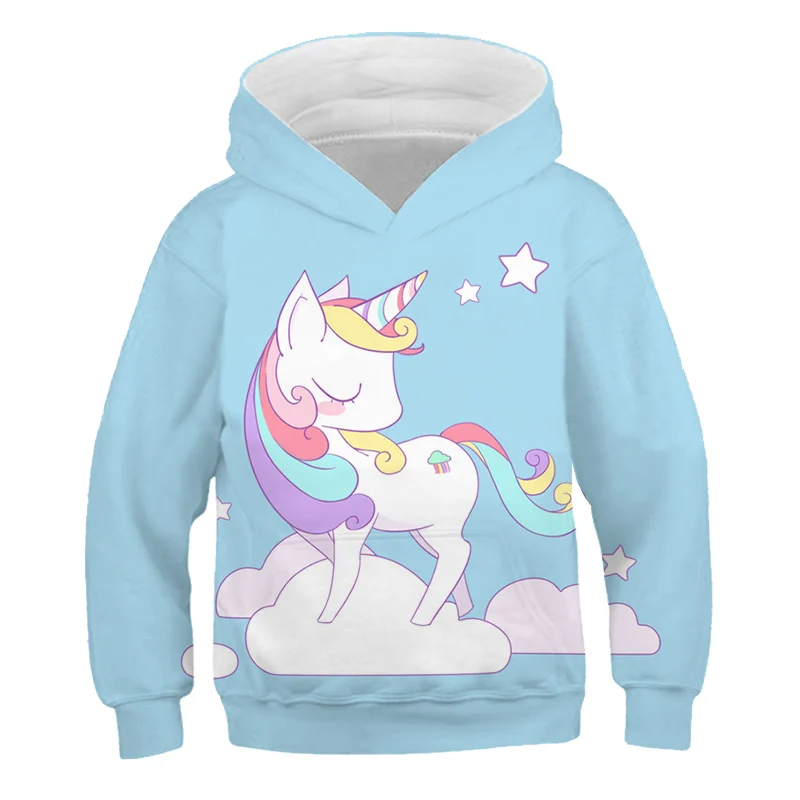 

2022 New Fashion Children's Cartoon Cute Unicorn Hoodies Costume Sweatshirts for Boys Kids Cute Unicorn Hoodie 3D Boys Hoodies