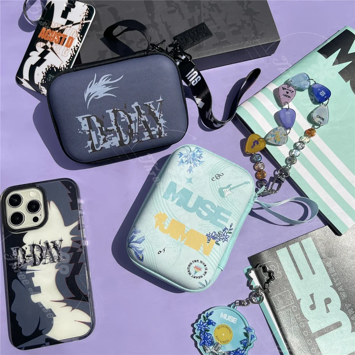 Портативная сумка для монет BT BOYS JIMIN MUSE SUGA D-DAY Кожаная наушников airpods Outdoor Pack Сумка