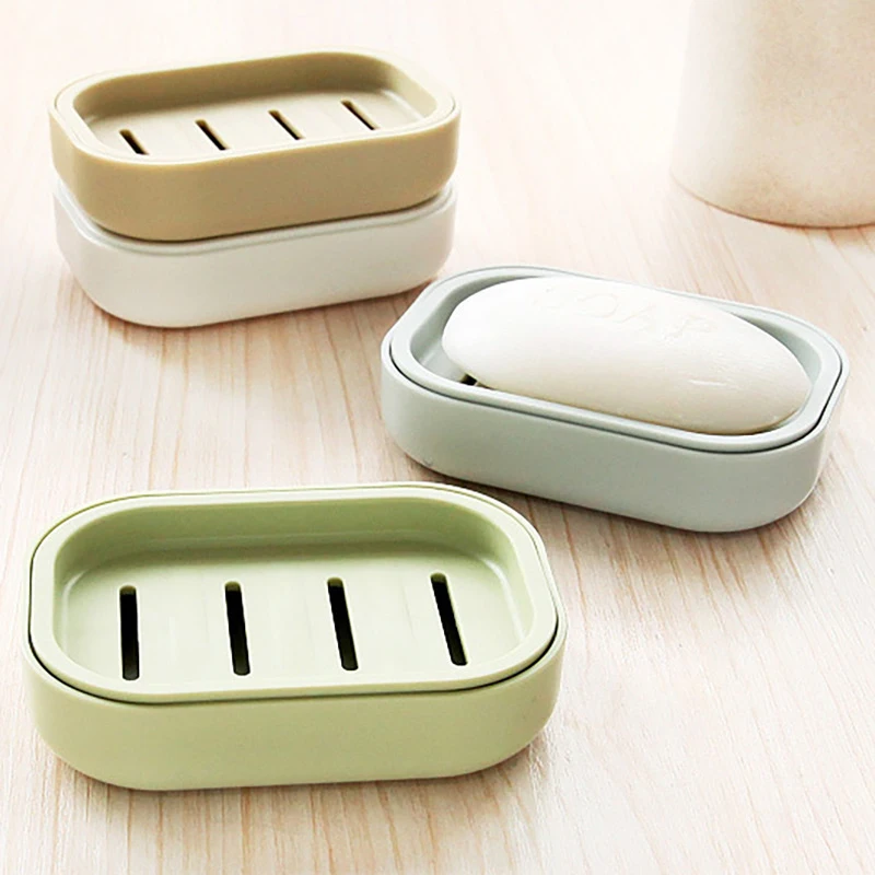 

New Bathroom Dish Plate Case Home Shower Hiking Travel Holder Container Soap Box Plastic Soap Box Dispenser Soap Rack