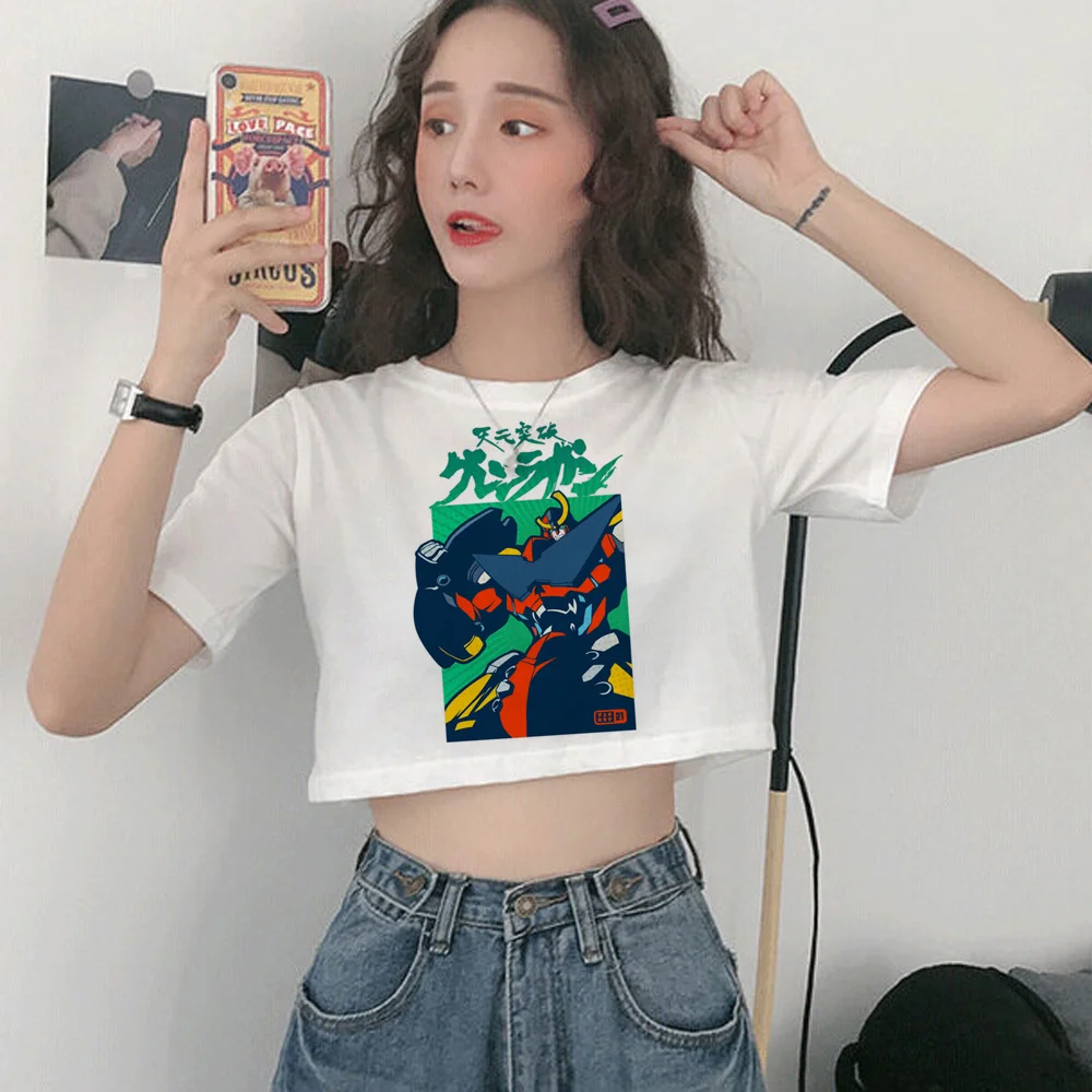 

gurren lagann 90s fairy grunge crop top Woman cute 90s vintage t-shirts cropped
