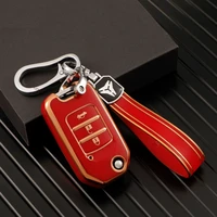 gold edge car key case cover for honda civic hrv crv xrv cr v crider odyssey pilot fit accord keychain 23 buttons accessories