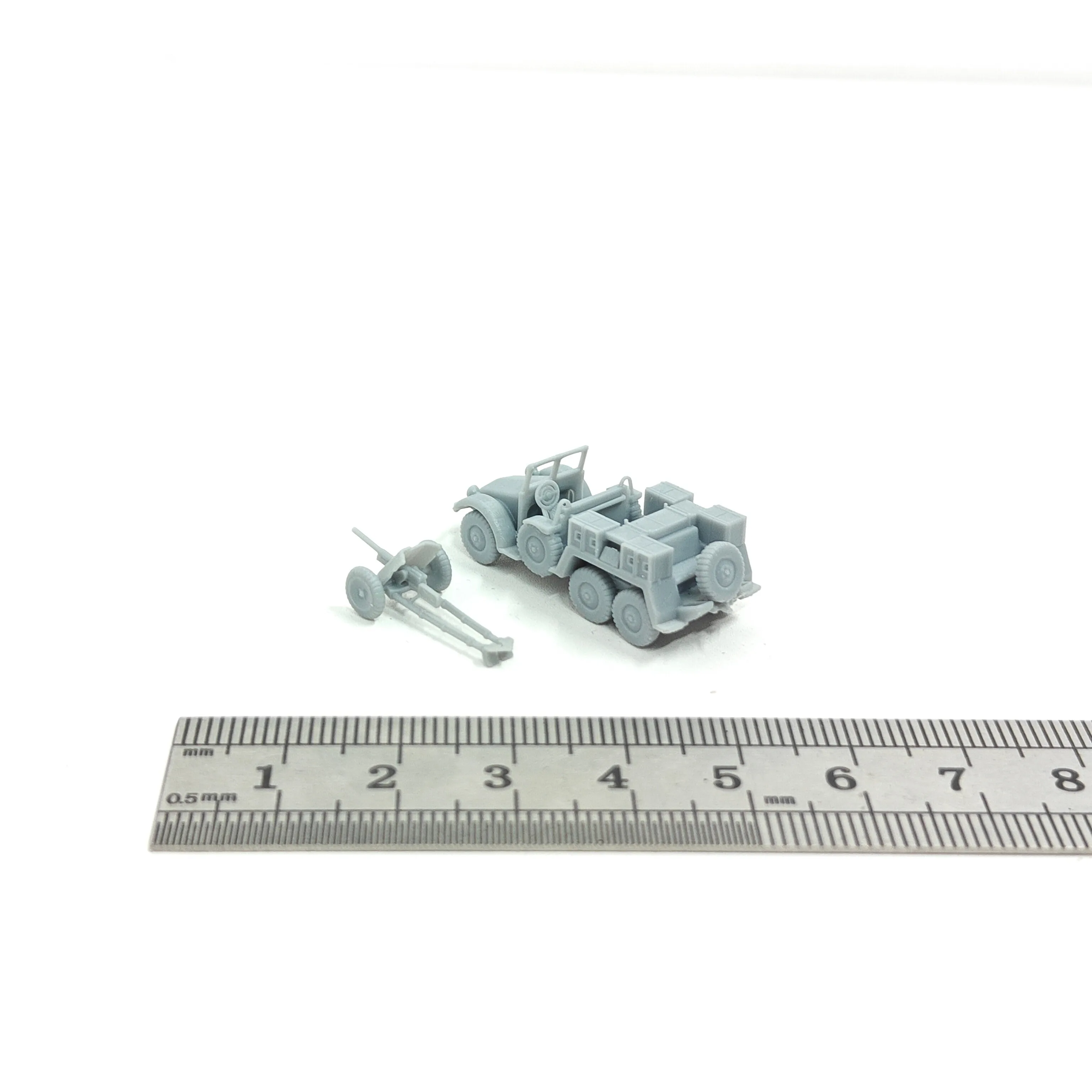 Фото Немецкий тягач с орудиями Kfz.69 и Pak36 времен Второй мировой войны, 3D-печать, мини-модель в масштабе 1/144, из смолы, под покраску №3