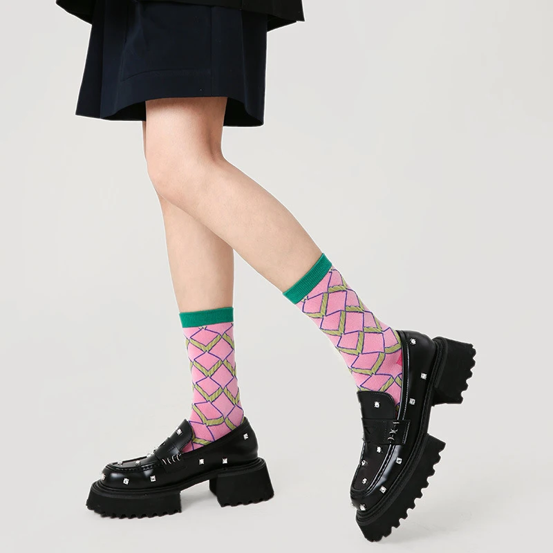 

Fashion Colorful Women Cotton Socks Ins Style Middle Tube Students Girls