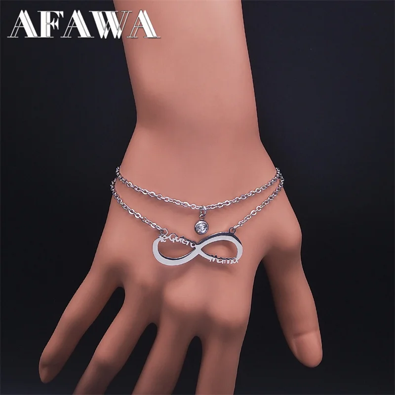 Браслет-цепочка бесконечная Петля из нержавеющей стали, B512S01