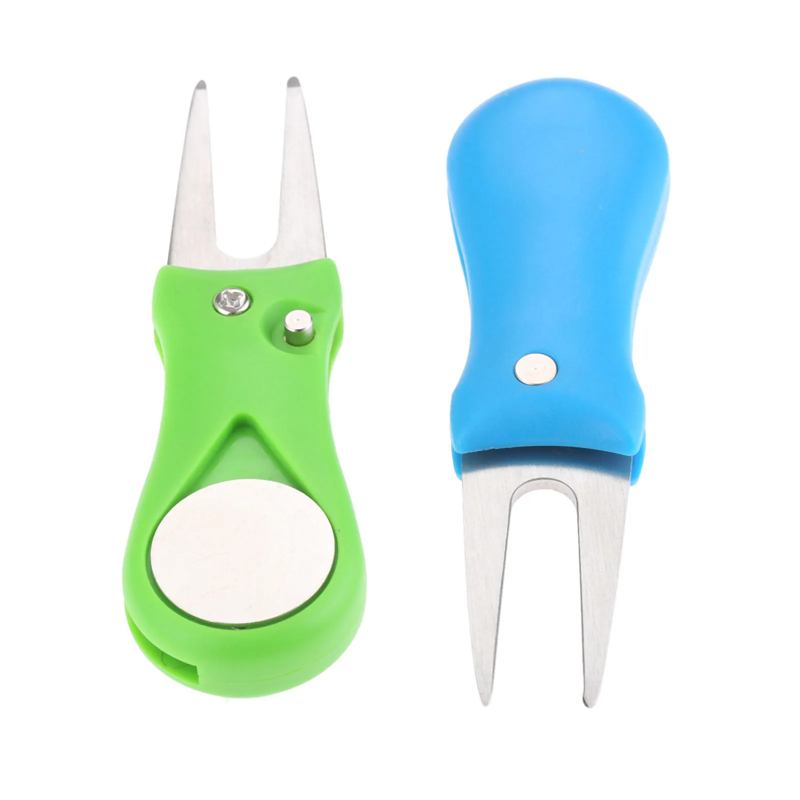 

1Pc Stainless Steel Golf Repair Divot Tool Pitchfork Ball Pitch Marker Groove Cleaner Putting Green Fork Switchblade Golfer Gift