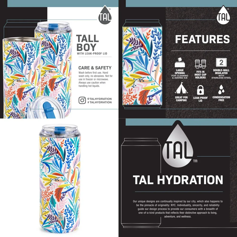 

Stylish, Powder-Coated 18 fl oz Steel Tall Boy Water Bottle in Blue Leaf Color – Enjoy Your Favorite Beverages Everywhere!