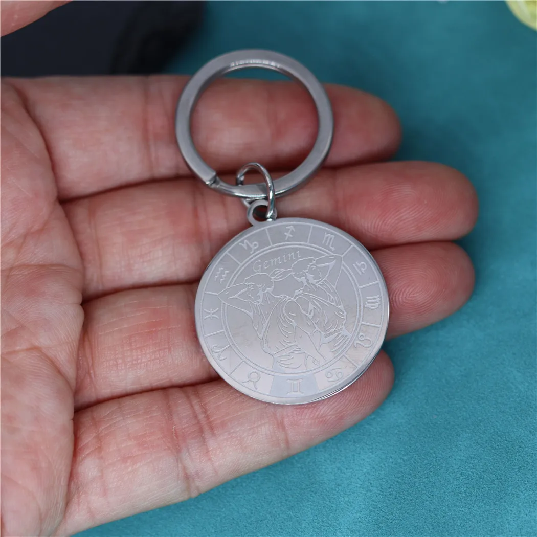 Брелок для ключей из нержавеющей стали с 12 созвездиями и знаками Зодиака