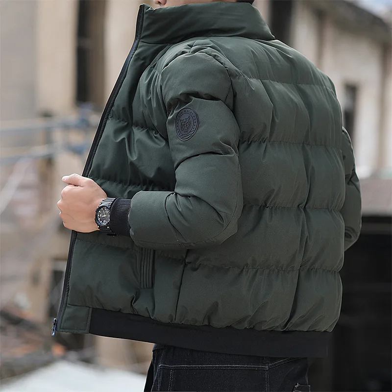 2022 Men's Classic Winter Winter Jacket Jacket Stand Collar Autumn and Winter Warm Leisure Two Simple Large Size Youth Tide