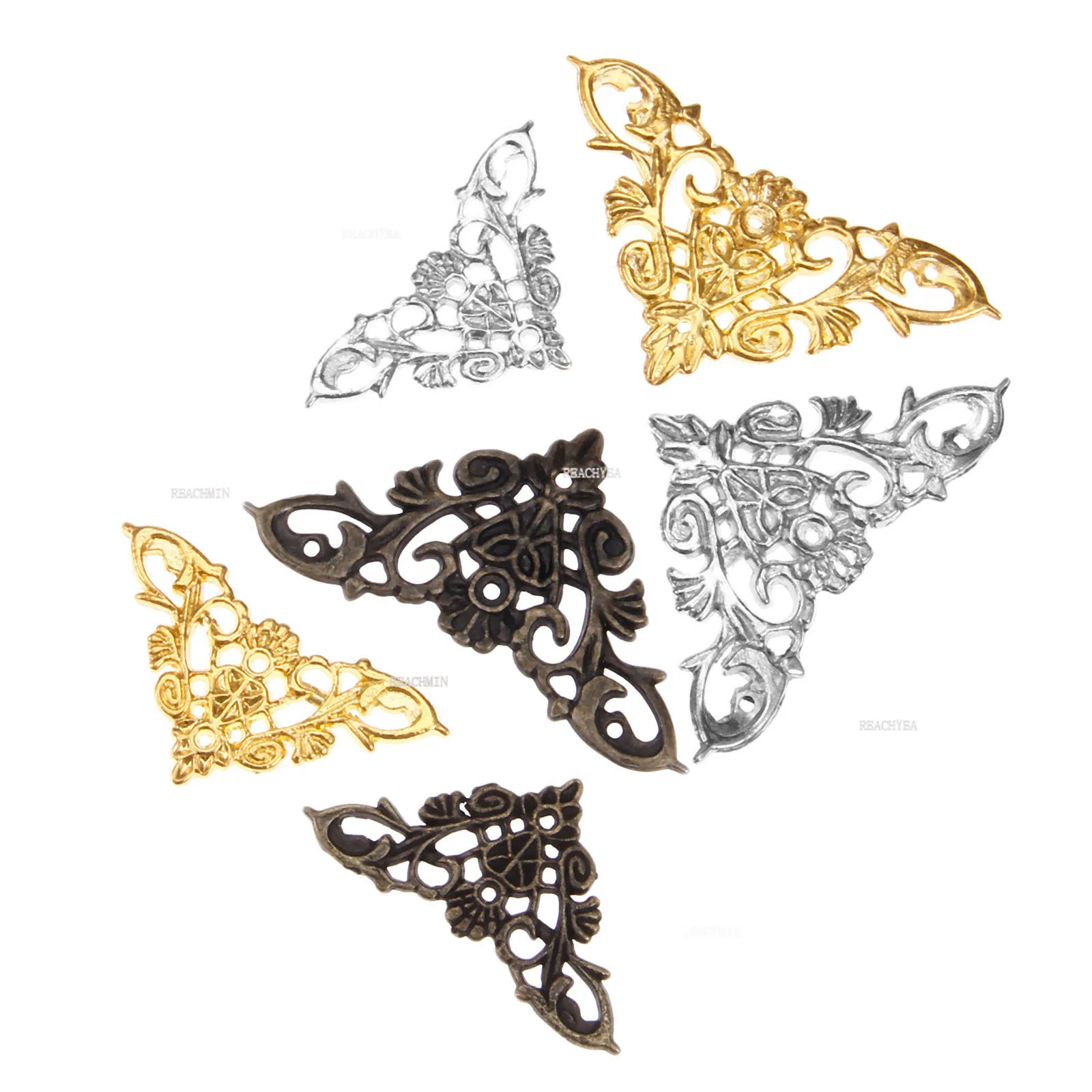 

4Pcs 35/46mm Zinc Alloy Furniture Corner Brackets Decorative Jewelry Gift Box Album Feet Leg Corner Protector Furniture Hardware