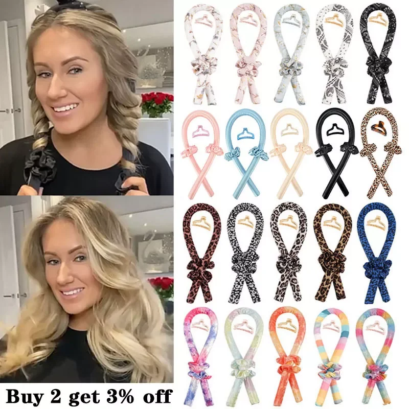 

NEW IN Satin Heatless Hair Curler Headband for Women Hair Wrap Curling Ribbon Girls Scrunchies Headwear Hair Accessories curl ba