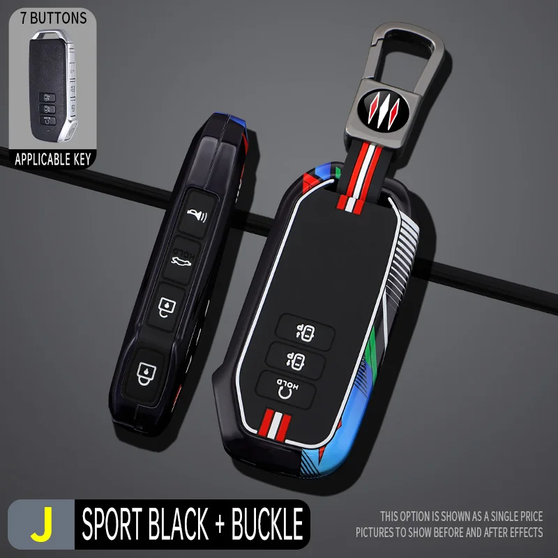 

7-кнопочный силиконовый чехол для автомобильного ключа из цинкового сплава для Kia 2022 Sportage 2023 Niro Hybrid 2021 Sorento MQ4 2022 EV6 GT-Line K8 V6