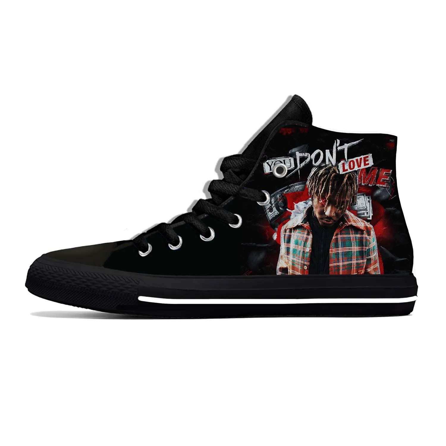 

Juice Wrld 999 Hip Hop Rapper Rap Singer Music Casual Cloth Shoes High Top Lightweight Breathable 3D Print Men Women Sneakers
