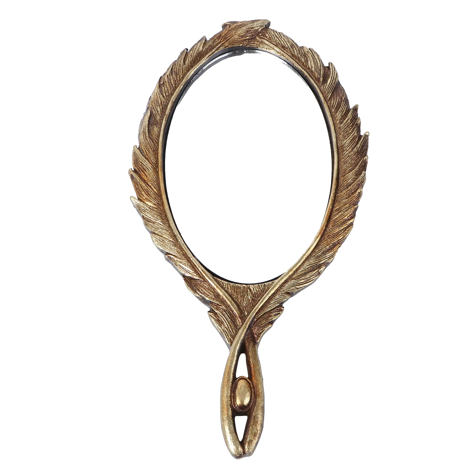

Mirror Hand Vintage Handheld Handle Makeupwith Retro Heldmirrors Cute Portable Oval Haircuthandholdtool Side Baroque Style