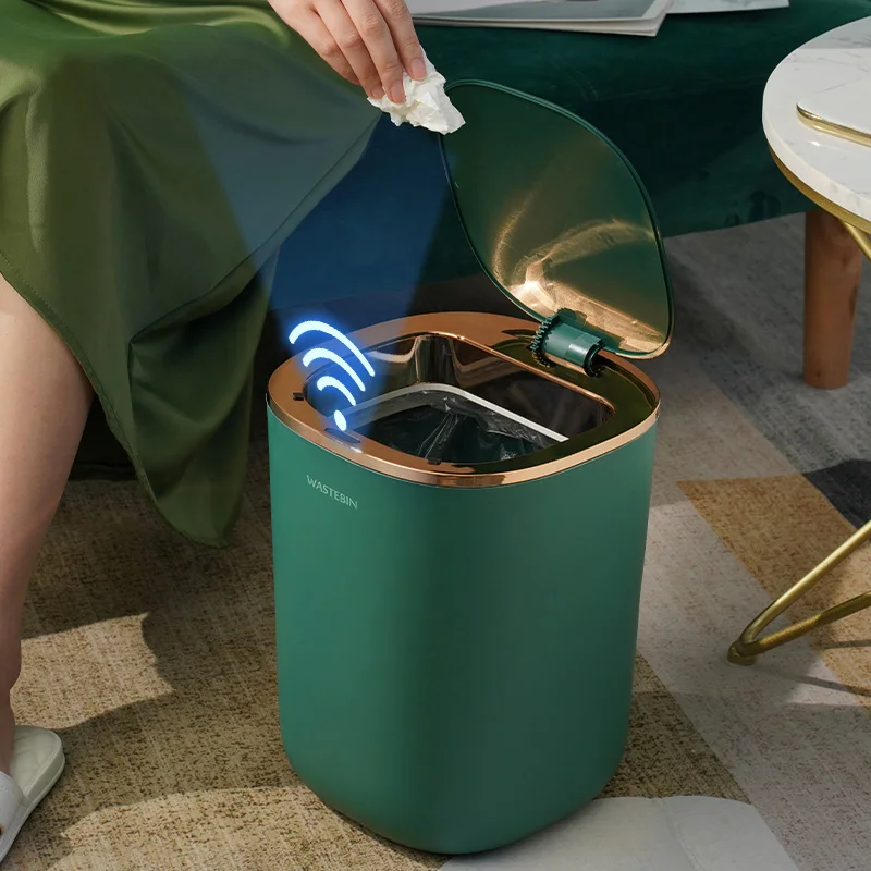 

Smart Waste Bin Living Room Cleaning Tools Sensor Automatic Trash Can Kitchen Storage Nordic Trash Bin Office lixeira Home Items