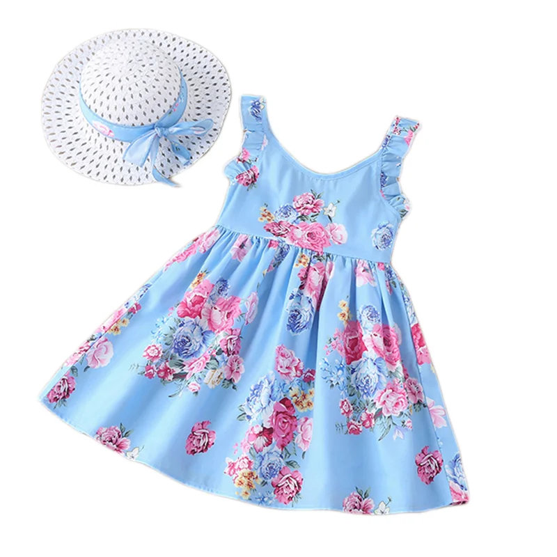 

Sodawn 2022 Summer Floral Dress Casual Dress Sundress Kid Clothes Children Dress Girl Clothes For 2-6 Years