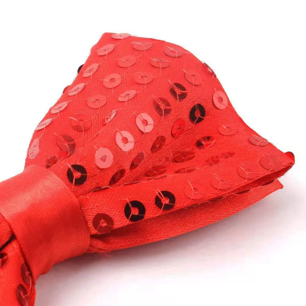 Sequins Bowtie Stage Performance Tie For Men Woman Fashion Team Dance Bowknot Paillette Colorful Party Shiny Bow |