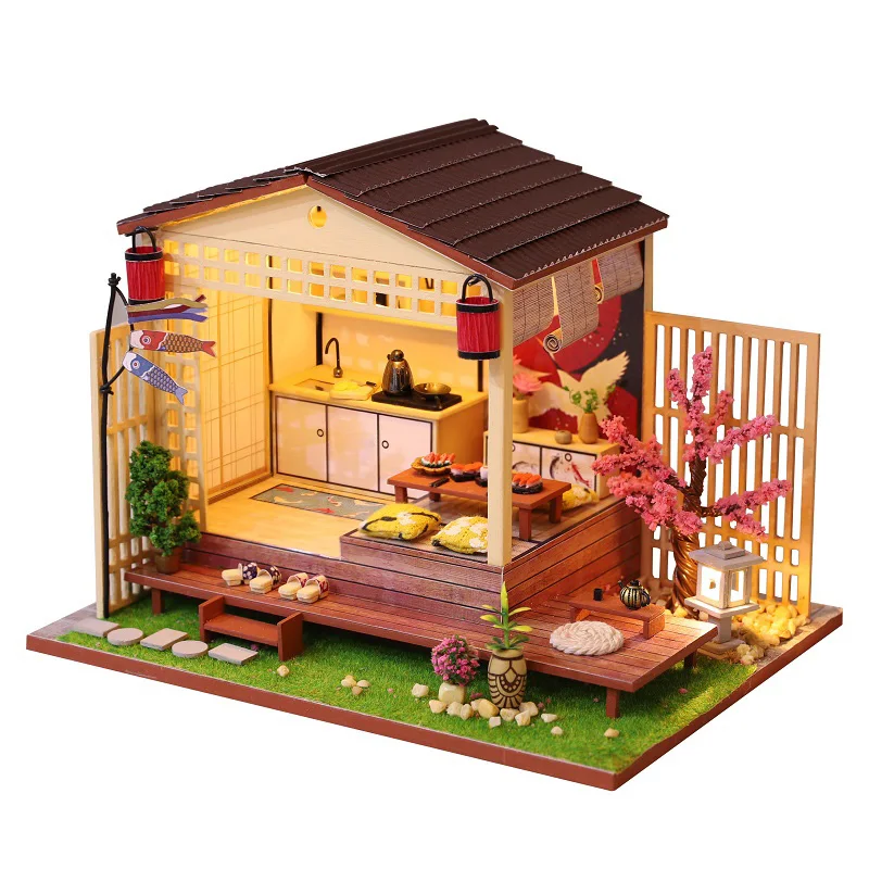 

Furniture Diy Doll House Wooden Miniature Furniture Kit Assemble Japanese Style House Handmade Dollhouse Craft Toys For Children
