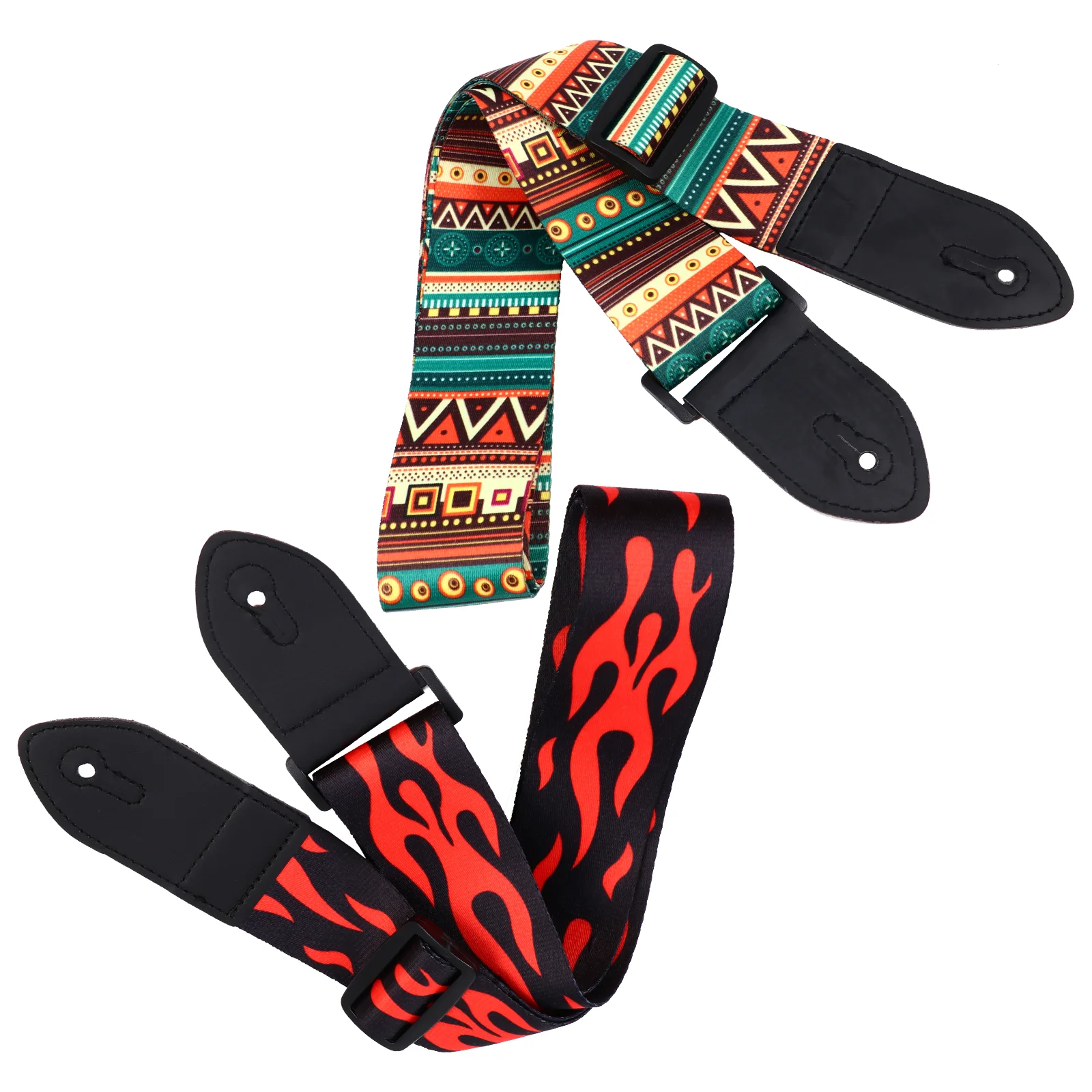 

2Pcs Vintage Electric and Acoustic Guitar Straps Adjustable Bass Straps