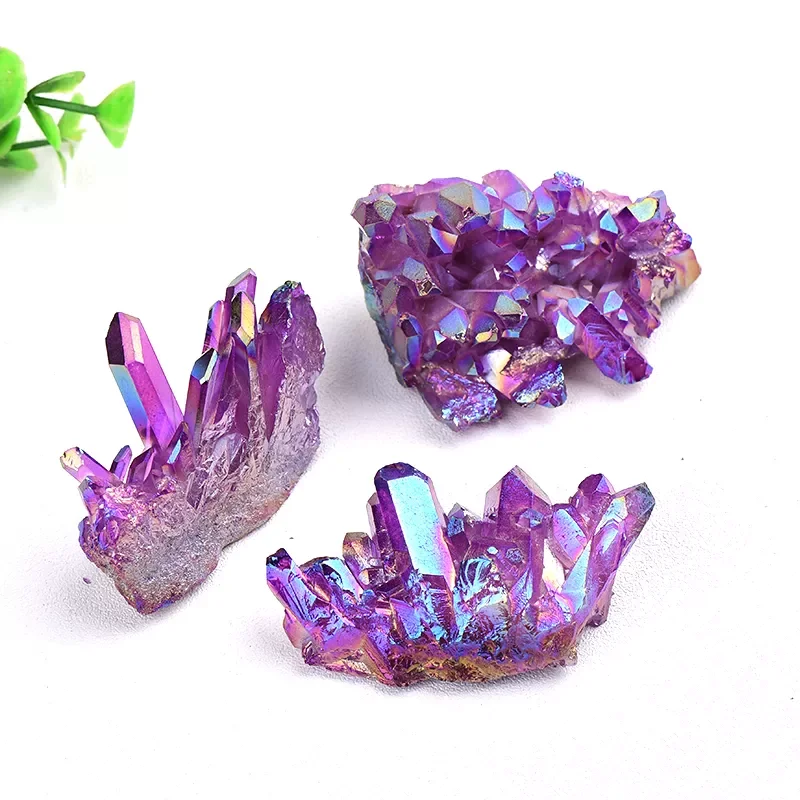 

New in 2022 100% Natural Crystal Quartz Electroplated Colourful Column Reiki Mineral Ore Or Ornaments Aquarium Home Decor Healin