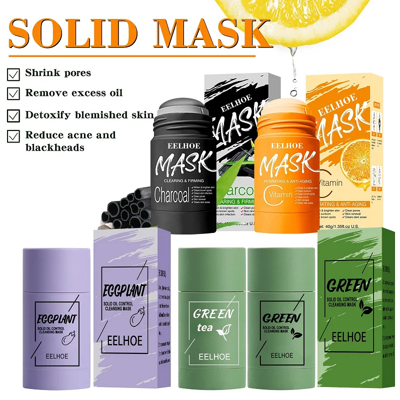 

Face Mask Beauty Skin Green Tea Clean Face Green Mask Stick Cleans Pores Dirt Moisturizing Hydrating Whitening Tools Skin Care