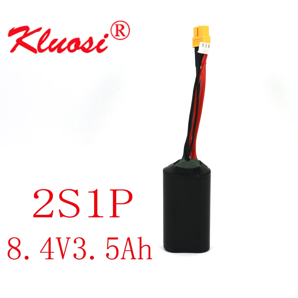 

KLUOSI 8.4V Li-ion Battery High Capacity 3.5Ah UAV 2S1P 7.4V Rechargeable for Various RC Airplane Drone Quadrotor XH2.54-3P XT60