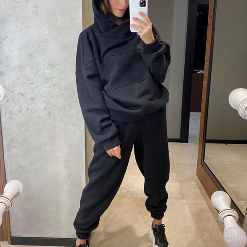 

Womens Oversized Tracksuit Warm Fleece Suits Hoodies Tops Casual Sweatshirts Jogging Pant Fashion Outfits Sweatpants