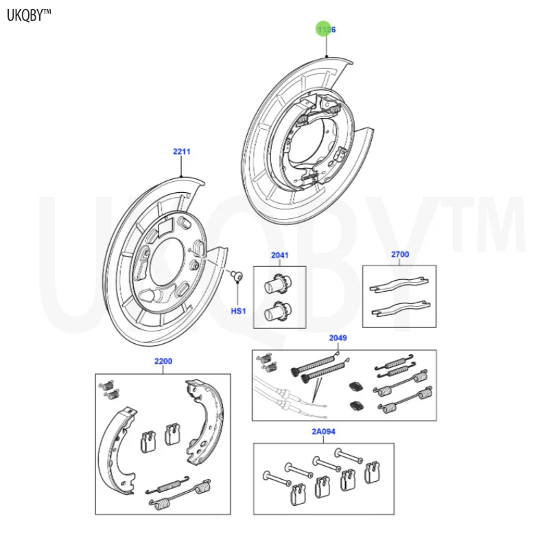 Тормозная колодка в сборе La nd Ro ve r Sp или t Ra ng e 2010-2013 lr039891.