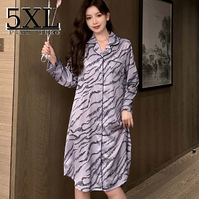 

Ночная рубашка из искусственного ледяного шелка Пижама женская одежда для сна с коротким рукавом Большие размеры 5XL ночные рубашки пикантная пижама ночная рубашка