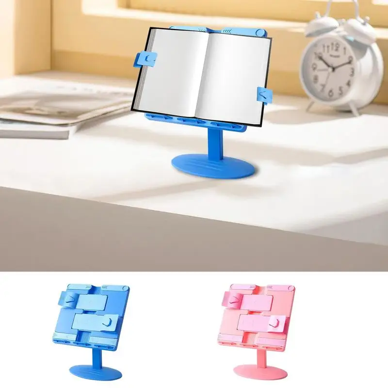 

Настольная подставка для книг, регулируемый держатель для книг с зажимом для бумаги, Складная Настольная подставка с зажимами для страниц, для кулинарии, музыки