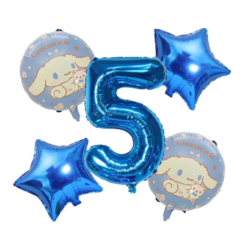 Sanrio мультяшный милый Kuromi My Melody Коричный фольгированный шар Набор цифр детский