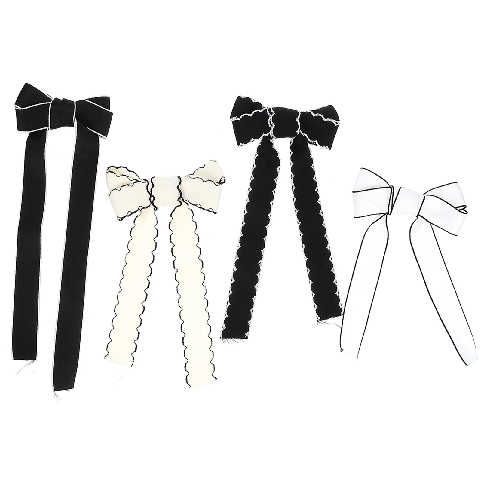 

4 Rolls of Craft Ribbons Cloth Sewing Trims DIY Clothing Supplies DIY Hair Clip Ribbons
