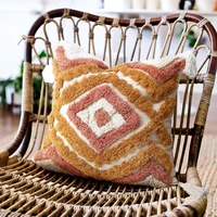 cotton thread woven tufted pillowcase handmade four corners tassel sofa pillowcase household supplies 45x45cm