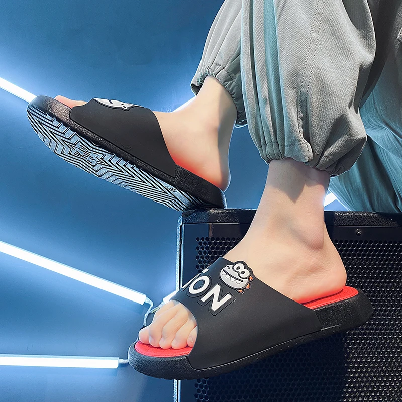 Summer Non-slip Flip Flops Thick Platform Bathroom Home Slippers Women Fashion  Couple  Beach Casual Home Slipper Outdoor