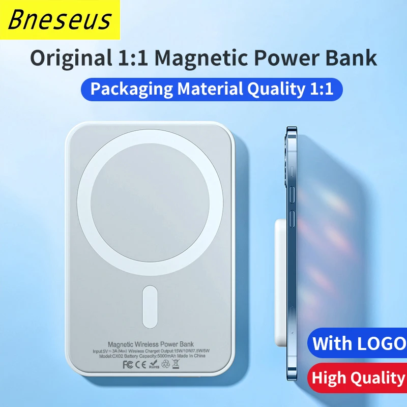 1:1 Original Magnetic Powerbank For Apple iphone 12 13 14 Magnetic Charger  Wireless Power Bank External Auxiliary Battery Pack