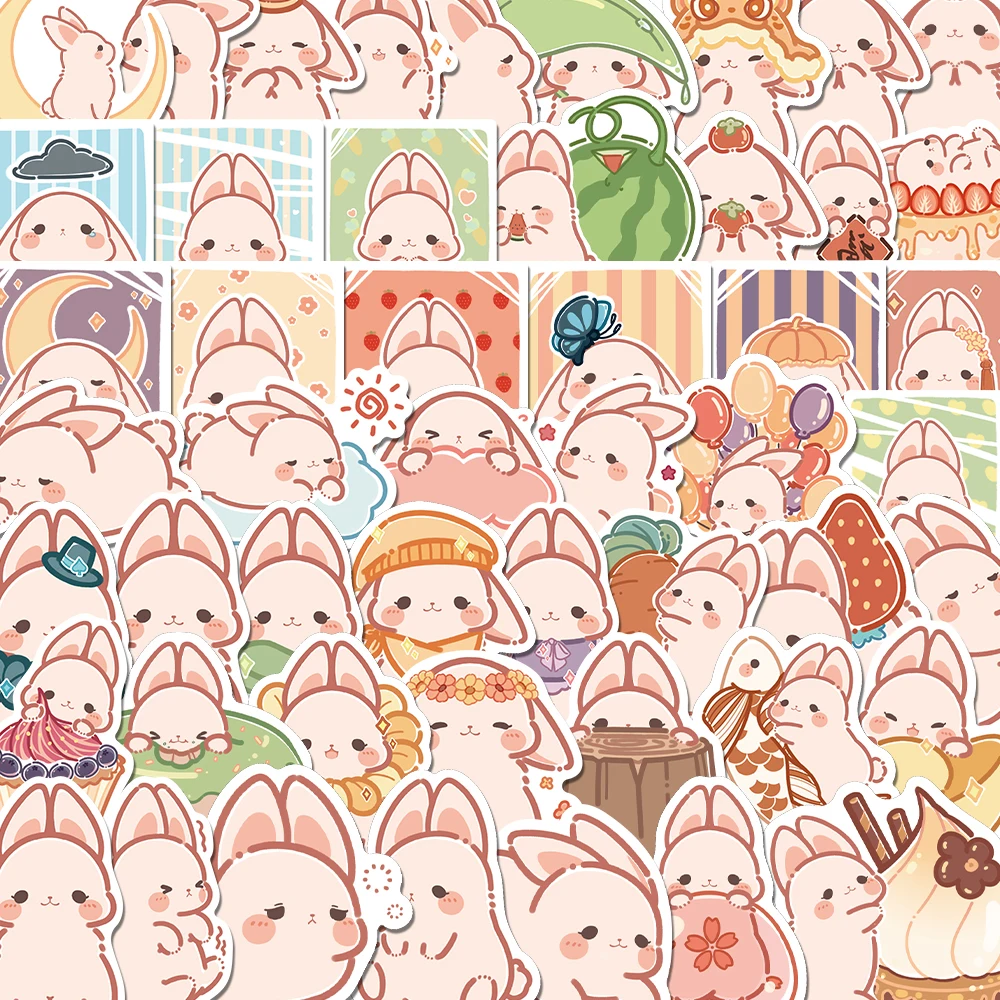 10/50PCS Scrapbooking Stickers Kawaii Rabbit Decorative Label Sticker for DIY Art Craft Planner Scrapbook Diary Calendar Album