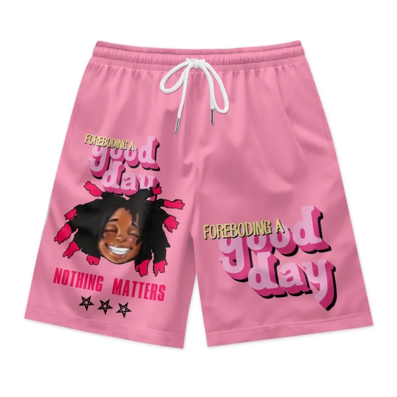 Милые мужские розовые дышащие быстросохнущие шорты с принтом для девочек