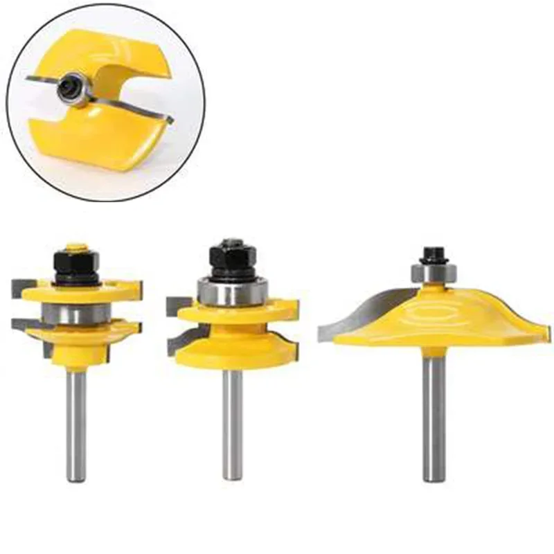 1/4 &quotхвостовик 3 шт. большая дверная шиповая фреза набор направляющих для шкафа и