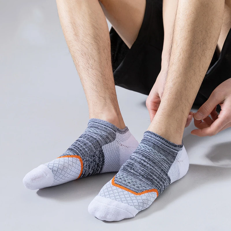 Sports Socks Sports Socks Men's Socks Summer Cotton Boat Socks Low Tube Help Non-slip Running Professional Sneakers Towel Socks