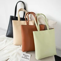 new korean style soft leather tote bag student all match simple large capacity shoulder handbag clothing accessories