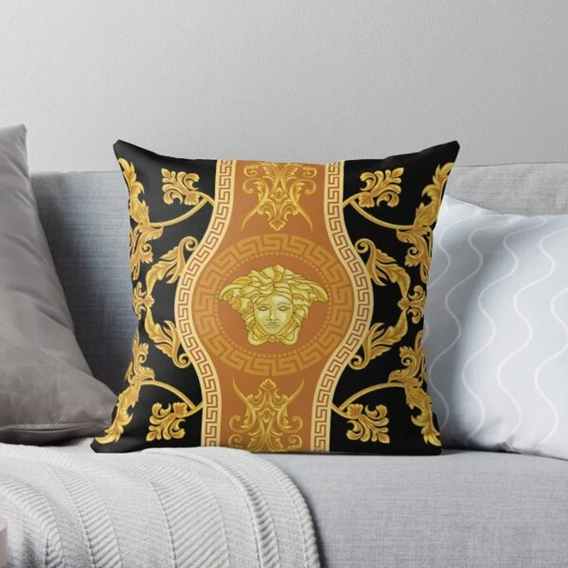 

Golden Damask Artwork Greek Inspired D Customizable bedroom bed sofa hotel car lumbar pillow fashion decorative pillow cover