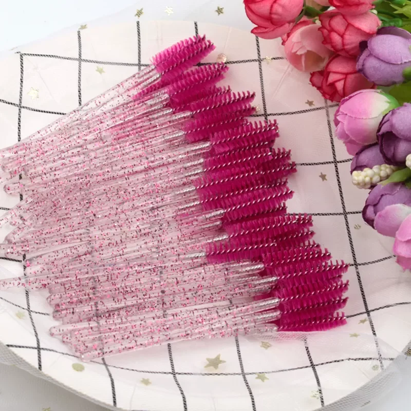 

SHIDISAHNGPIN New Disposable 5/50Pcs Crystal Eyelash Makeup Brush Diamond Handle Mascara Wands Eyelash Extension Makeup tool