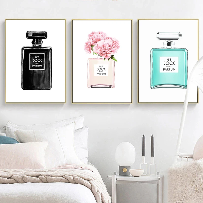 

Watercolor Perfume Bottle Posters and Prints Fashion Wall Art Pictures Canvas Painting for Living Room Modern Home Decor