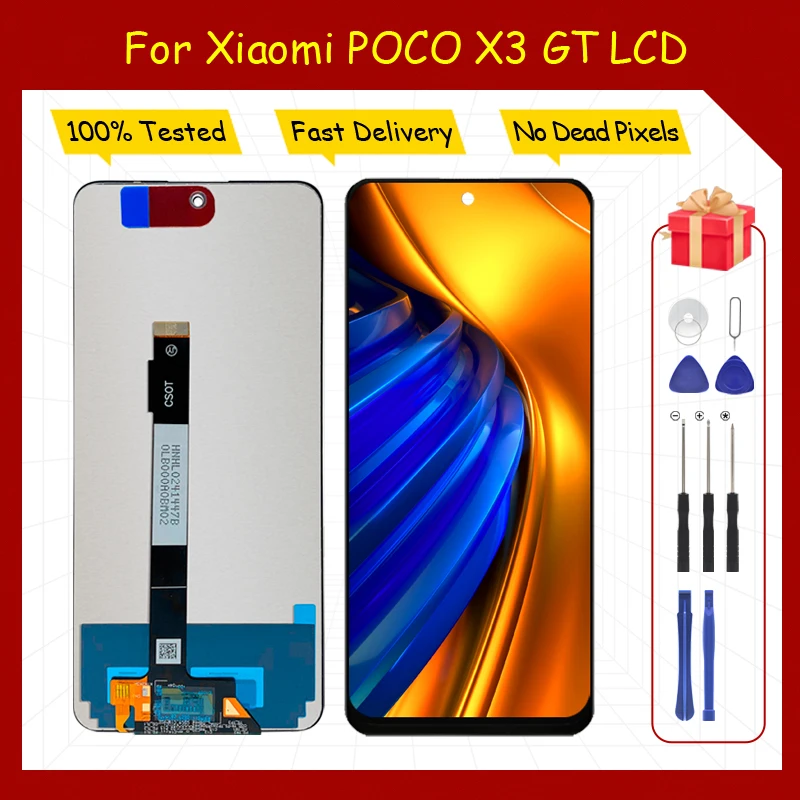

1 шт. 6,6 дюйма 21061110AG экран для Xiaomi POCO X3 GT ЖК Сенсорная панель дигитайзер в сборе для POCO X3GT дисплей Бесплатная доставка