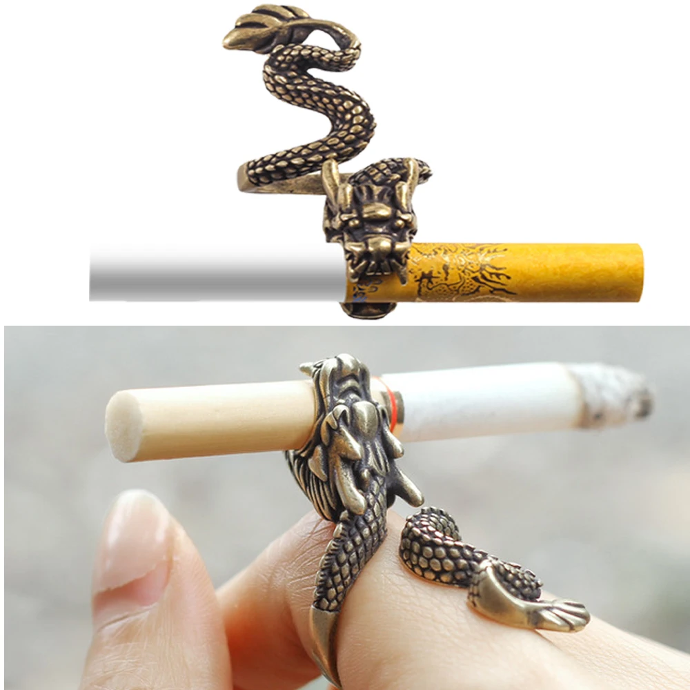

Dragon cigarette holder ring finger clip gift for boyfriend smokers who often smoke