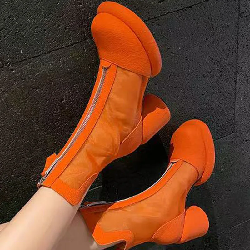 

New Brand High Heels Shoes Thick Chunky Women Cool Boots Sandals 2022 Spring Summer Mesh Breathable Pumps Shallow Women Shoes